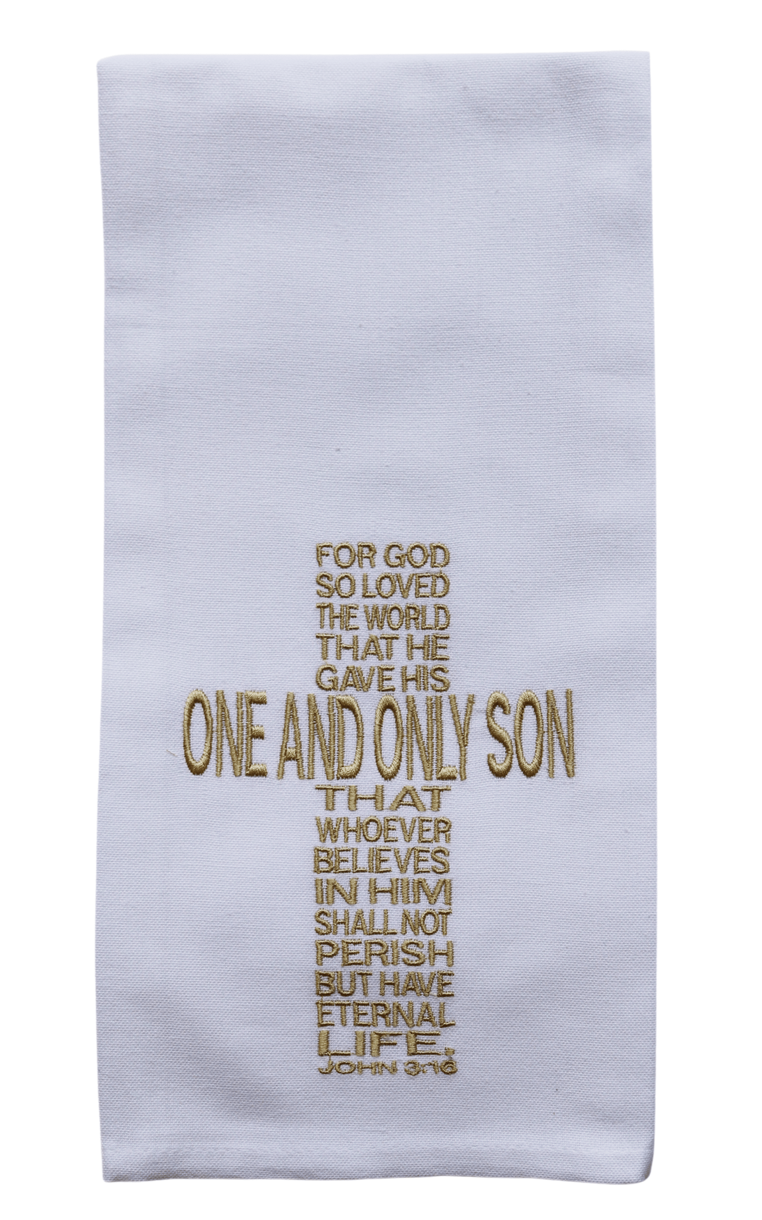 Embroidered Kitchen Tea Towels John 3:16 Christmas , Sister Dulce Gift Shop, Catholic Store, Religious Store, Catholic Christmas, Religious Christmas, 