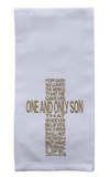 Embroidered Kitchen Tea Towels John 3:16 Gift Items Hanging By A Thread