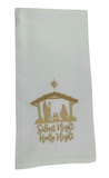Embroidered Kitchen Tea Towels Silent Night Holy Night Gift Items Hanging By A Thread