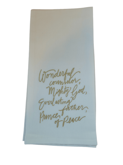 Embroidered Kitchen Tea Towels Wonderful Counselor, Mighty God.., Sister Dulce Gift Shop, Catholic Store, Religious Store, Catholic Christmas, Religious Christmas, 
