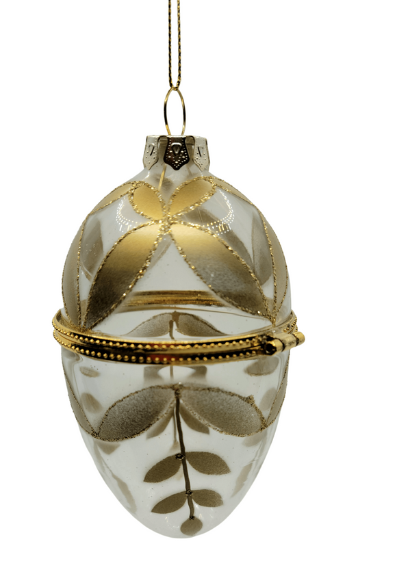 Etched Tear Drop Cloche Ornament Gold Ornament Demdaco