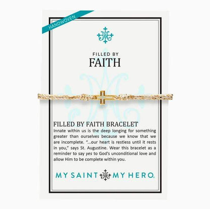 Sister Dulce Gift Shop, Catholic Store, Religious Store,  Filled by Faith Bracelet, Cross Bracelet