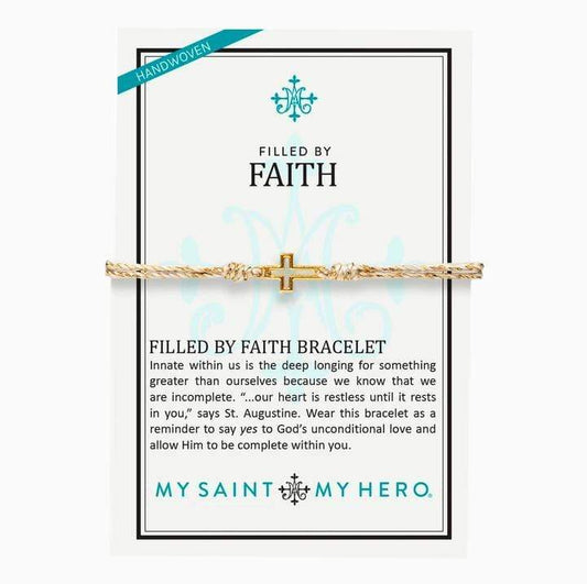 Sister Dulce Gift Shop, Catholic Store, Religious Store,  Filled by Faith Bracelet, Cross Bracelet