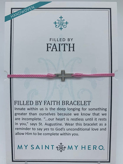 Sister Dulce Gift Shop, Catholic Store, Religious Store,  Filled by Faith Bracelet, Cross Bracelet