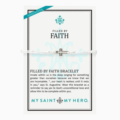 Sister Dulce Gift Shop, Catholic Store, Religious Store,  Filled by Faith Bracelet, Cross Bracelet