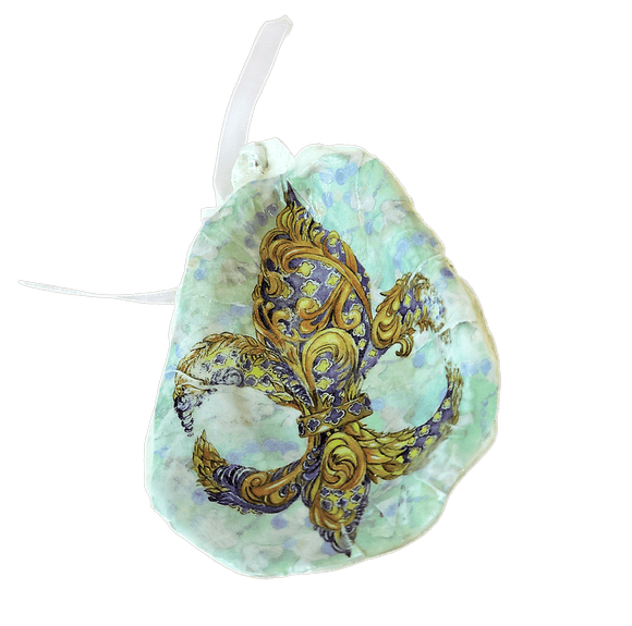 Sister Dulce Gift Shop, Catholic Store, Decorative Oyster Shell,  Fleur de Lis Oyster Shell