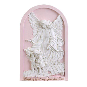 Guardian Angel Wall Plaque - Pink or Blue Cypress Springs Gift Shop