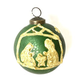 Hand-Painted Green Ball Ornament Nativity Ornament Raz Imports