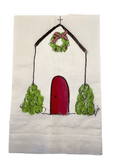 Hand painted towel - Angel, Baby Jesus, Manger, Nativity Church Cypress Springs Gift Shop