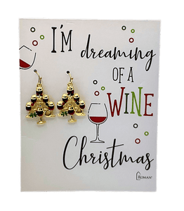 I'm Dreaming of a Wine Christmas Earrings Earrings, Sister Dulce Gift Shop, Christmas Jewelry, Christmas Earrings