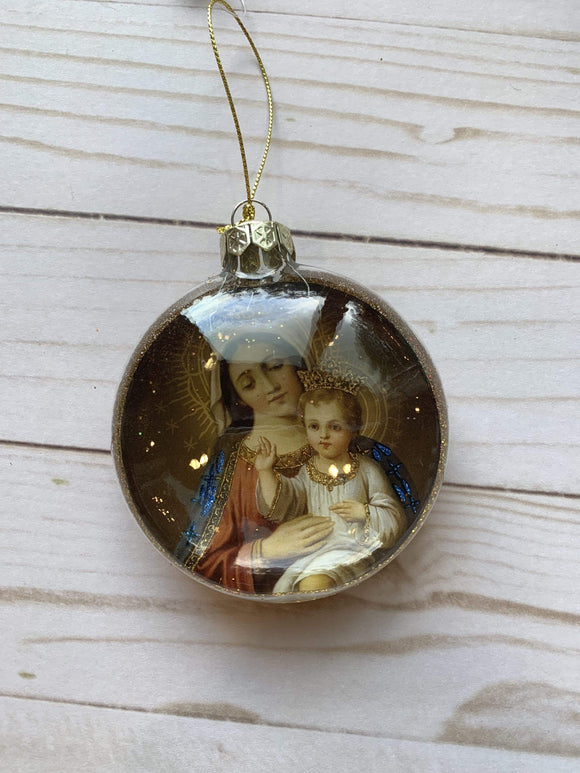 Iconic Nativity Ornament (Glass mother & child) Ornament, ister Dulce Gift Shop, Catholic Store, Religious Store, Catholic Christmas, Religious Christmas