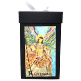 Large Prayerpourri Candle Saint Michael in Black Box Candles Prayers on the Side