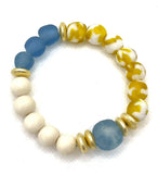 Large Wavy Multi Stone Bracelets Yellow Blue and Cream Bracelet Parker Madison
