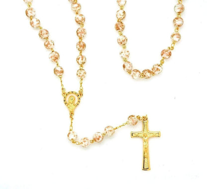 Luminous Glass Rosary from Fatima White Rosaries Contreras Religious Art