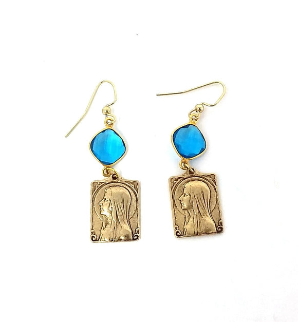 Mary Earrings with Blue Stone Earrings Parker Madison
