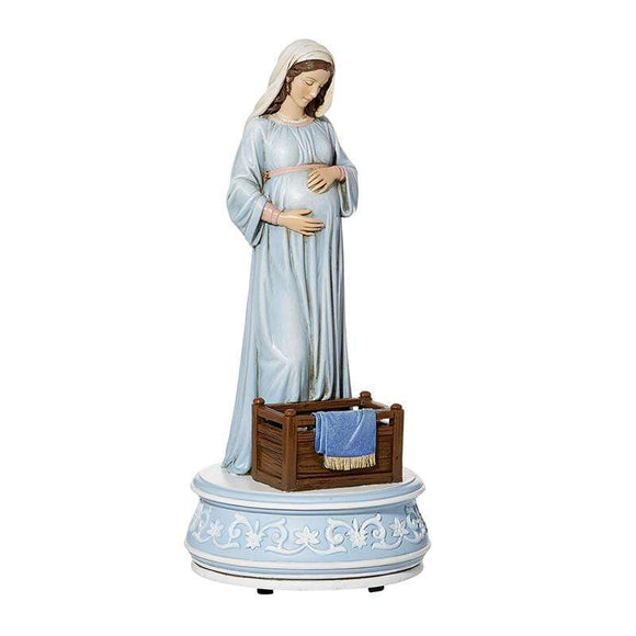 Sister Dulce Gift Shop, Catholic Store, Religious Store,  Expecting Mary Musical Statue, Mary Mother of God Musical Statue