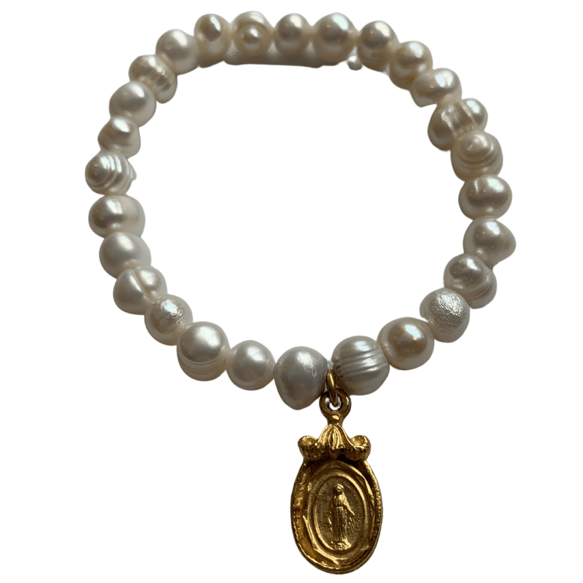 Miraculous Medal Pearl Bracelet Bracelet Donation