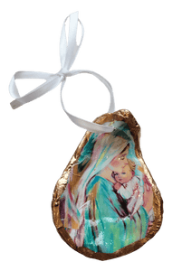 Sister Dulce Gift Shop, Catholic Store, Catholic Christmas, Catholic Ornament, Religious Ornament,  Madonna and Child Oyster Ornament