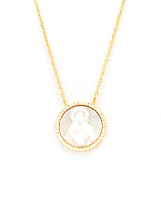 Mother of Pearl Mary Necklace Gold Necklace Citijewels