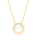 Mother of Pearl Mary Necklace Gold Necklace Citijewels