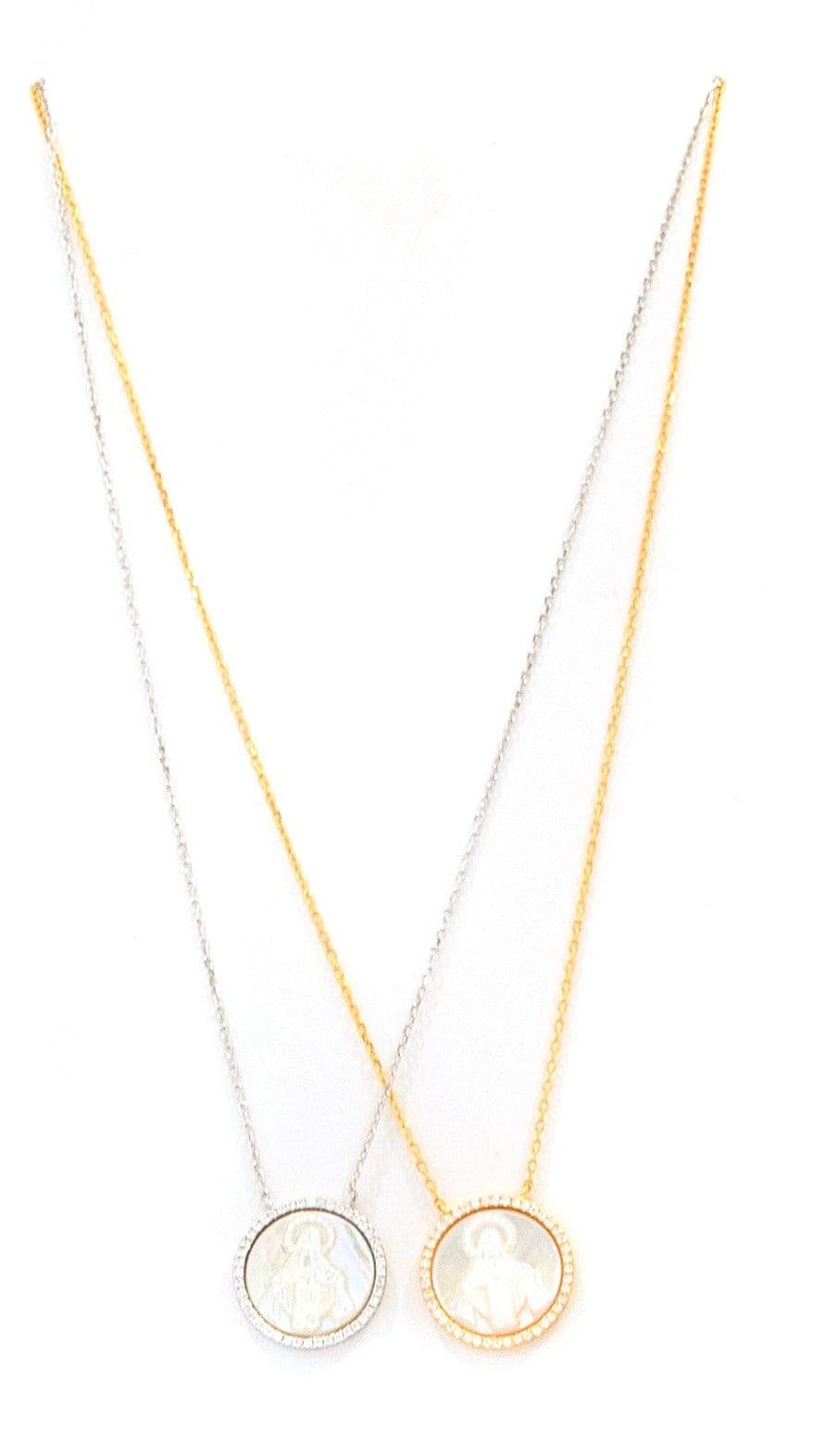 Mother of Pearl Mary Necklace Necklace Citijewels