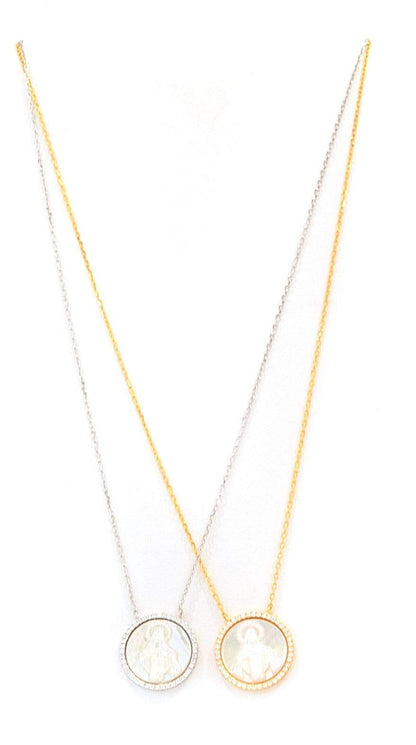 Mother of Pearl Mary Necklace Necklace Citijewels
