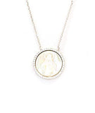 Mother of Pearl Mary Necklace Silver Necklace Citijewels