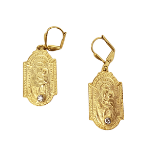 Our Lady of Mount Carmel Earrings with Stones Earrings Weisinger Designs
