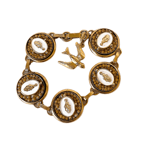 Oval White or Turquoise Stone with Mary Bracelets Turquoise Bracelet Earrings, Sister Dulce Gift Shop, Catholic Jewelry,