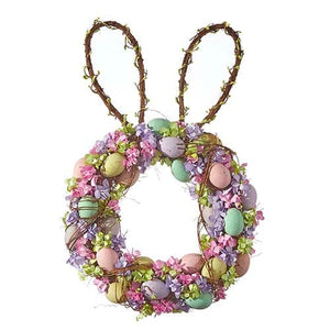 Pastel Egg Wreath with Bunny Ears, Sister Dulce Gift Shop, Catholic Store,