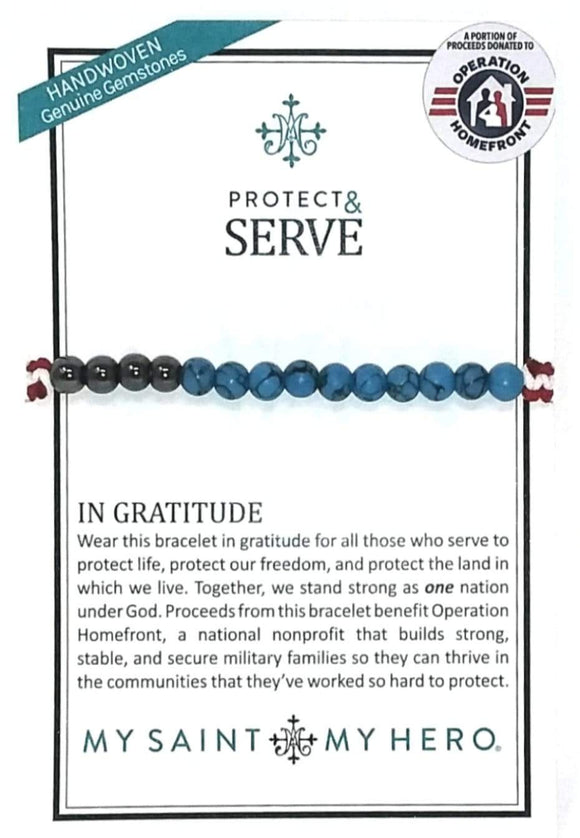 Protect and Serve in Gratitude Bracelet My Saint My Hero