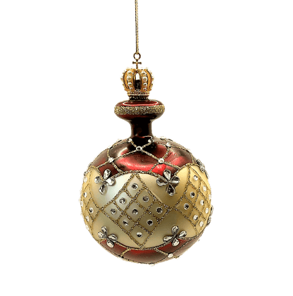 Red and Gold Ornament With Crown Red and Cream Ornament, Sister Dulce Gift Shop, Catholic Store, Christmas Ornament