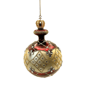 Red and Gold Ornament With Crown Red and Cream Ornament, Sister Dulce Gift Shop, Catholic Store, Christmas Ornament
