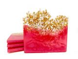 Resin Coaster Sets Hot Pink Home Resin Art Girl