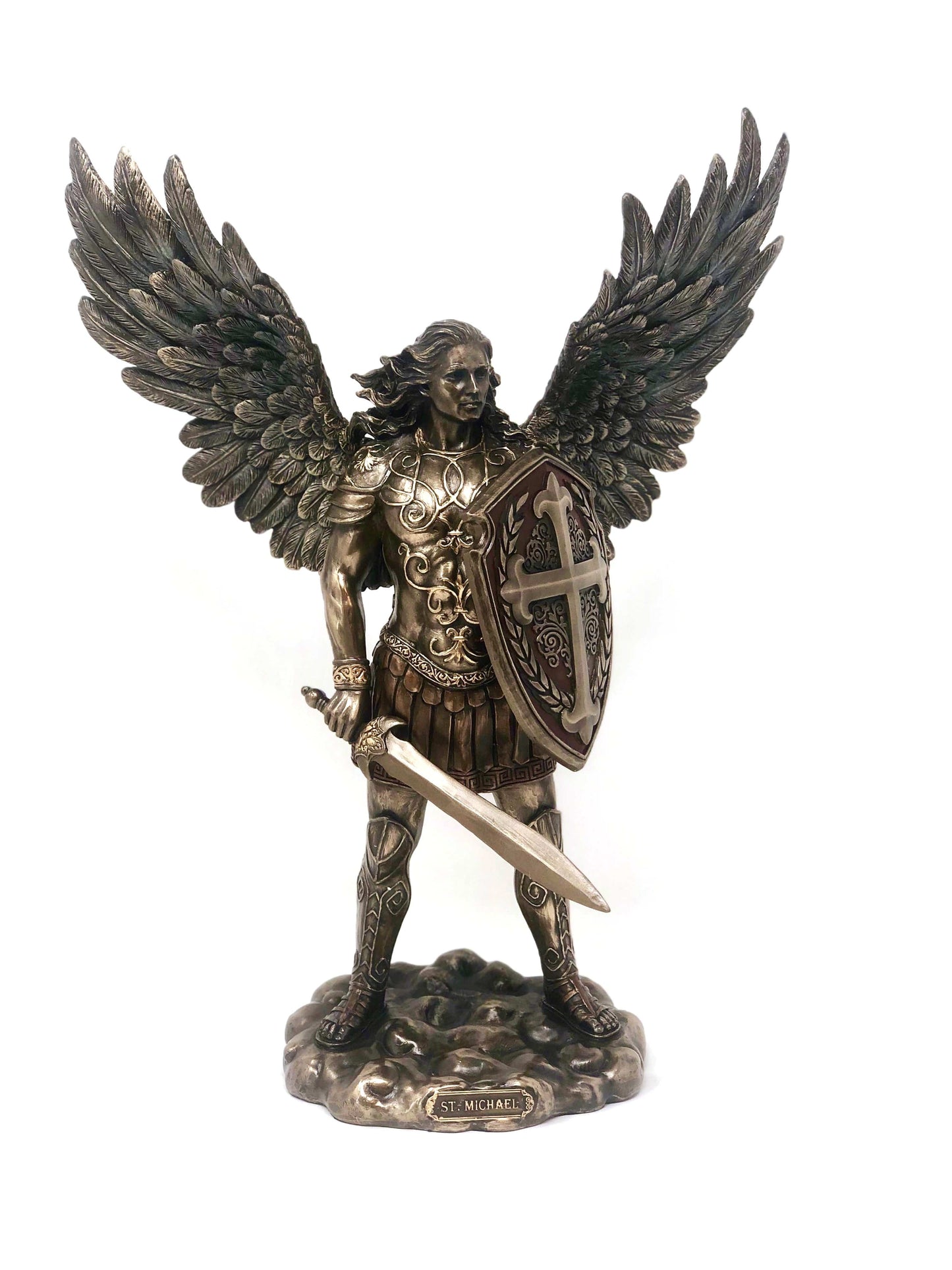 Saint Michael with Sword and Shield Statue Statue Unicorn Studio Inc