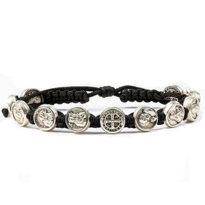 Saints and Heroes Bracelet - Silver & Black Bracelet My Saint My Hero