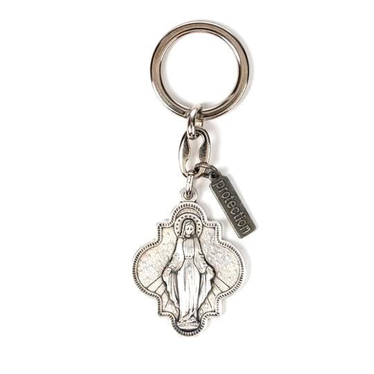 Silver Blessed Mother Mary Key Chain key ring My Saint My Hero