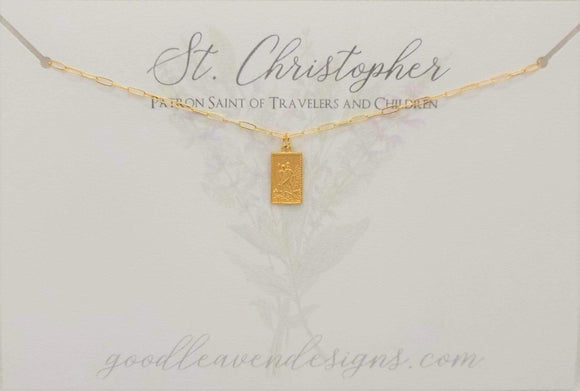 St. Christopher Gold Chain and Charm Necklace Good Leven and Designs