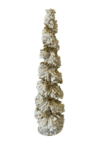 Swirl Glitter White and Gold Christmas Tree - 20" or 28" , Sister Dulce Gift Shop, Catholic Store