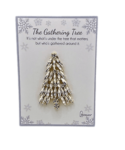 Sister Dulce Gift Shop, Catholic Store, Catholic Christmas Jewelry, Christmas Jewelry, Gathering Tree Pin