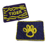 Sister Dulce Gift Shop, Catholic Store,  Rosary Pouch, Tiger Pouch, Paw Print Pouch Purple and Gold Pouch