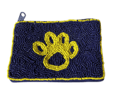 Sister Dulce Gift Shop, Catholic Store, Rosary Pouch, Paw Print Pouch, Purple and Gold Pouch