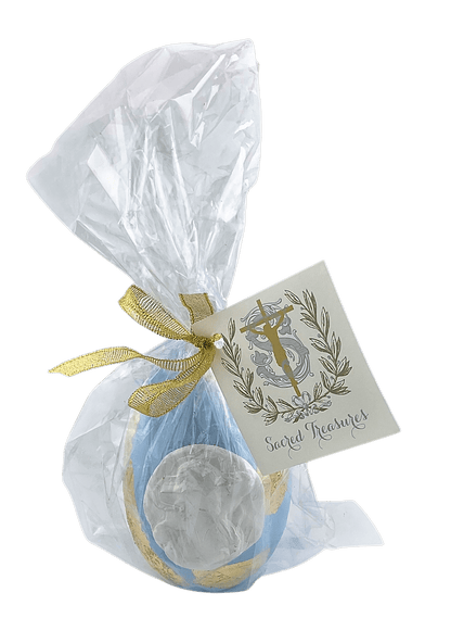 Wooden Egg with Intaglio Blue Egg - The Shepherd Sacred Treasures