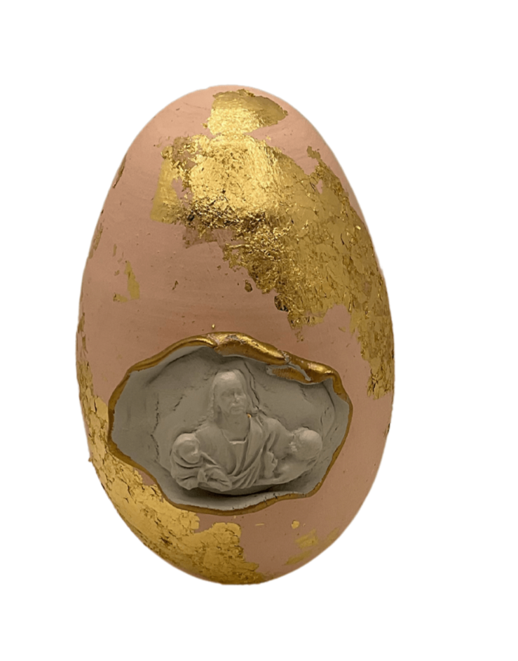 Wooden Egg with Intaglio, Sister Dulce Gift Shop, Catholic Store,