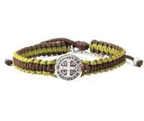 Woven Gratitude Blessing Bracelet Olive/Brown - Silver Bracelet My Saint My Hero