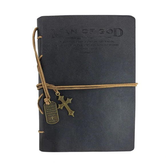 Wrap Journal: Man of God with Cross Charm, Sister Dulce Gift Shop, Catholic Store,